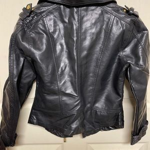 Faux leather moto jacket